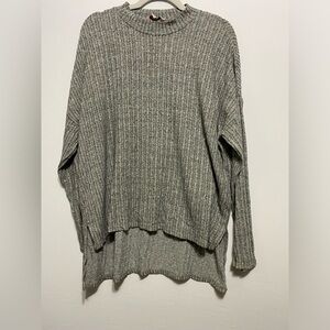 Juicy Couture Gray Ribbed Long Sleeve Mock Neck High-Low Sweater Size XL